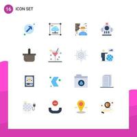 16 Universal Flat Colors Set for Web and Mobile Applications basket hydrant network fire man Editable Pack of Creative Vector Design Elements