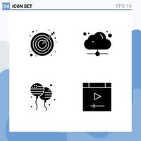 Modern Set of Solid Glyphs Pictograph of arrow bloons success share american Editable Vector Design Elements