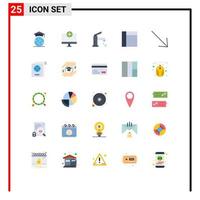 User Interface Pack of 25 Basic Flat Colors of right layout hardware grid faucet Editable Vector Design Elements