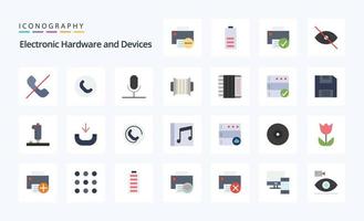 25 Devices Flat color icon pack vector