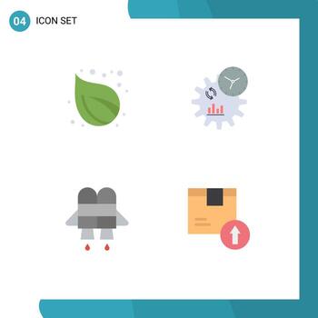 Pack of 4 Modern Flat Icons Signs and Symbols for Web Print Media such as camp jetpack tree management box Editable Vector Design Elements