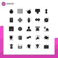 25 iconos creativos, signos y símbolos modernos de temporizador, reloj de arena, reloj de ciencia, reloj de arena, elementos de diseño vectorial editables vector