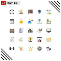 Modern Set of 25 Flat Colors Pictograph of lab nation home flag australia Editable Vector Design Elements