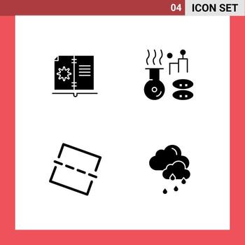 Pack of Modern Solid Glyphs Signs and Symbols for Web Print Media such as book photo instruction spa cloud Editable Vector Design Elements