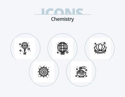 paquete de iconos de línea química 5 diseño de iconos. . estudiar. tubo. química. ácido vector