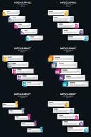 Vector 6 Infographics Pack Presentation slide template 5 Steps cycle diagrams and timelines