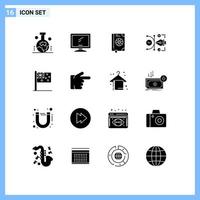 16 Creative Icons Modern Signs and Symbols of editable art pc vector spring Editable Vector Design Elements