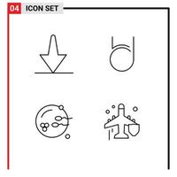 4 Thematic Vector Filledline Flat Colors and Editable Symbols of arrow reproduction bit deal crypto currency fly Editable Vector Design Elements