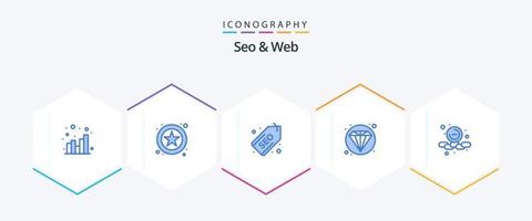 Seo and Web 25 Blue icon pack including web. remove. tag. less. web vector