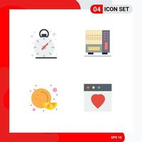 User Interface Pack of 4 Basic Flat Icons of business orange furniture drawer favorite Editable Vector Design Elements