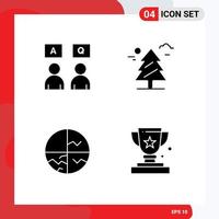 Set of 4 Modern UI Icons Symbols Signs for answers skin qa weald skin Editable Vector Design Elements