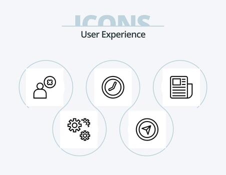 paquete de iconos de línea de experiencia de usuario 5 diseño de iconos. . servidor. flecha. web. hora vector