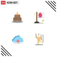 Group of 4 Flat Icons Signs and Symbols for indian syncing countrey egg data Editable Vector Design Elements