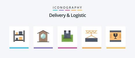 paquete de iconos de 5 planos de entrega y logística que incluye logística. carga. producto. pago. entrega. diseño de iconos creativos vector
