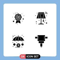 Group of 4 Solid Glyphs Signs and Symbols for best quality investment interior wifi Layer 1 Editable Vector Design Elements
