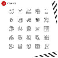 Pictogram Set of 25 Simple Lines of kyrgyzstan telephone box talk chat Editable Vector Design Elements