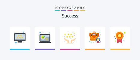 Sucess Flat 5 Icon Pack Including medal. business. up to date. award. selection. Creative Icons Design vector