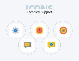 paquete de iconos planos de soporte técnico 5 diseño de iconos. ojo. pregunta. mundo. Nota. acerca de vector