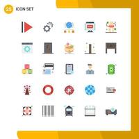 Set of 25 Modern UI Icons Symbols Signs for browser wellness server waist internet Editable Vector Design Elements