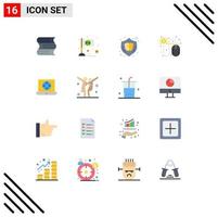 paquete de iconos de vector de stock de 16 signos y símbolos de línea para computadora portátil por cerebro de pago creativo paquete editable de elementos de diseño de vector creativo