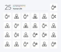 paquete de iconos humanos de 25 líneas, incluido humano. avatar. denegado. humano. acampar vector