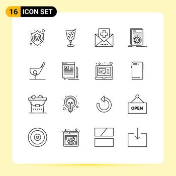 16 esquemas universales establecidos para aplicaciones web y móviles archivo de script enfermedad ejecutable medicina elementos de diseño vectorial editables vector