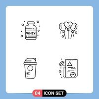 Universal Icon Symbols Group of 4 Modern Filledline Flat Colors of nutrition game whey wedding sports Editable Vector Design Elements