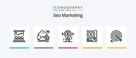 Seo Marketing Line 5 Icon Pack Including email. mail. marketing. solution. business. Creative Icons Design vector