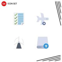 4 Flat Icon concept for Websites Mobile and Apps check transport page off wind Editable Vector Design Elements