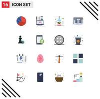 Universal Icon Symbols Group of 16 Modern Flat Colors of chess midi bottle keys controller Editable Pack of Creative Vector Design Elements