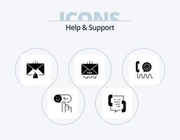 Help And Support Glyph Icon Pack 5 Icon Design. contact. call. email. mail. email vector