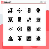 Pictogram Set of 16 Simple Solid Glyphs of dashboard filter accounts spring ram Editable Vector Design Elements