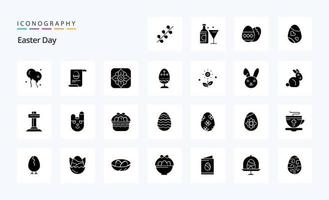 25 Easter Solid Glyph icon pack vector