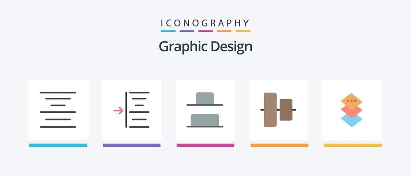 Design Flat 5 Icon Pack Including . vertical. square. design. Creative Icons Design vector