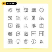 Line Pack of 25 Universal Symbols of user interface document card economy Editable Vector Design Elements