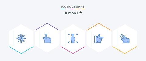 Human 25 Blue icon pack including . zoom. person. squeeze. gesture vector