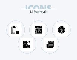 Ui Essentials Glyph Icon Pack 5 Icon Design. prototype. fi. page. paste. interface vector