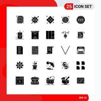 25 User Interface Solid Glyph Pack of modern Signs and Symbols of engine infrastructure athletics hub recreation Editable Vector Design Elements