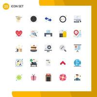 Set of 25 Modern UI Icons Symbols Signs for device computer left smoking sign Editable Vector Design Elements