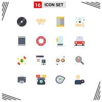 Modern Set of 16 Flat Colors Pictograph of creative idea idea olympic games business closet Editable Pack of Creative Vector Design Elements