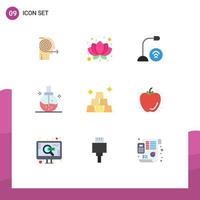 Modern Set of 9 Flat Colors Pictograph of perfume fashion computers care microphone Editable Vector Design Elements