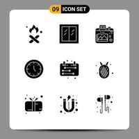 User Interface Pack of 9 Basic Solid Glyphs of business home appliances window furniture hobby Editable Vector Design Elements