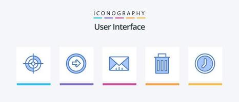 User Interface Blue 5 Icon Pack Including time. clock. interface. user. interface. Creative Icons Design vector