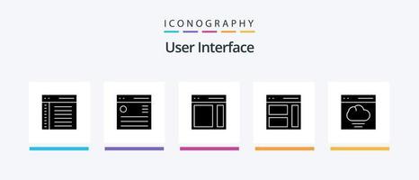 paquete de iconos de glifo 5 de interfaz de usuario que incluye interfaz. nube. menú. usuario. derecho. diseño de iconos creativos vector