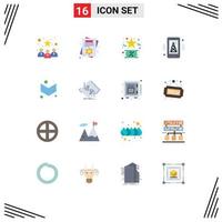 Pack of 16 creative Flat Colors of arrow router black iot star Editable Pack of Creative Vector Design Elements