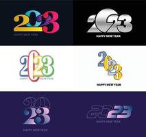 Big Set of 2023 Happy New Year logo text design 2023 number design template vector