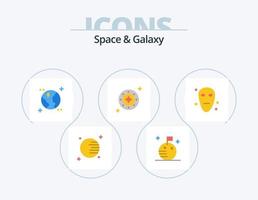 Space And Galaxy Flat Icon Pack 5 Icon Design. space. alien. space. universe. space vector