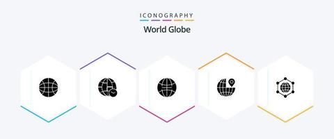 Globe 25 Glyph icon pack including . internet. globe. globe. pin vector