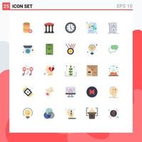 paquete de interfaz de usuario de 25 colores planos básicos de edición de diseño gráfico tecnología de diseño de reloj elementos de diseño vectorial editables vector