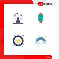 4 Universal Flat Icon Signs Symbols of clean credit card power business payment Editable Vector Design Elements